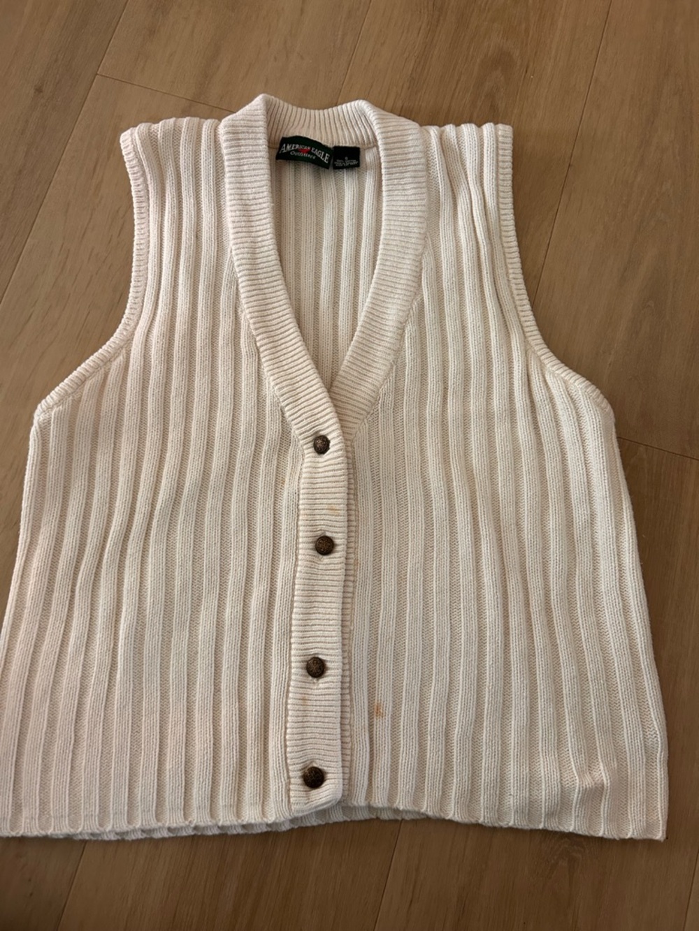 Vintage American eagle sweater vest cream size small knit